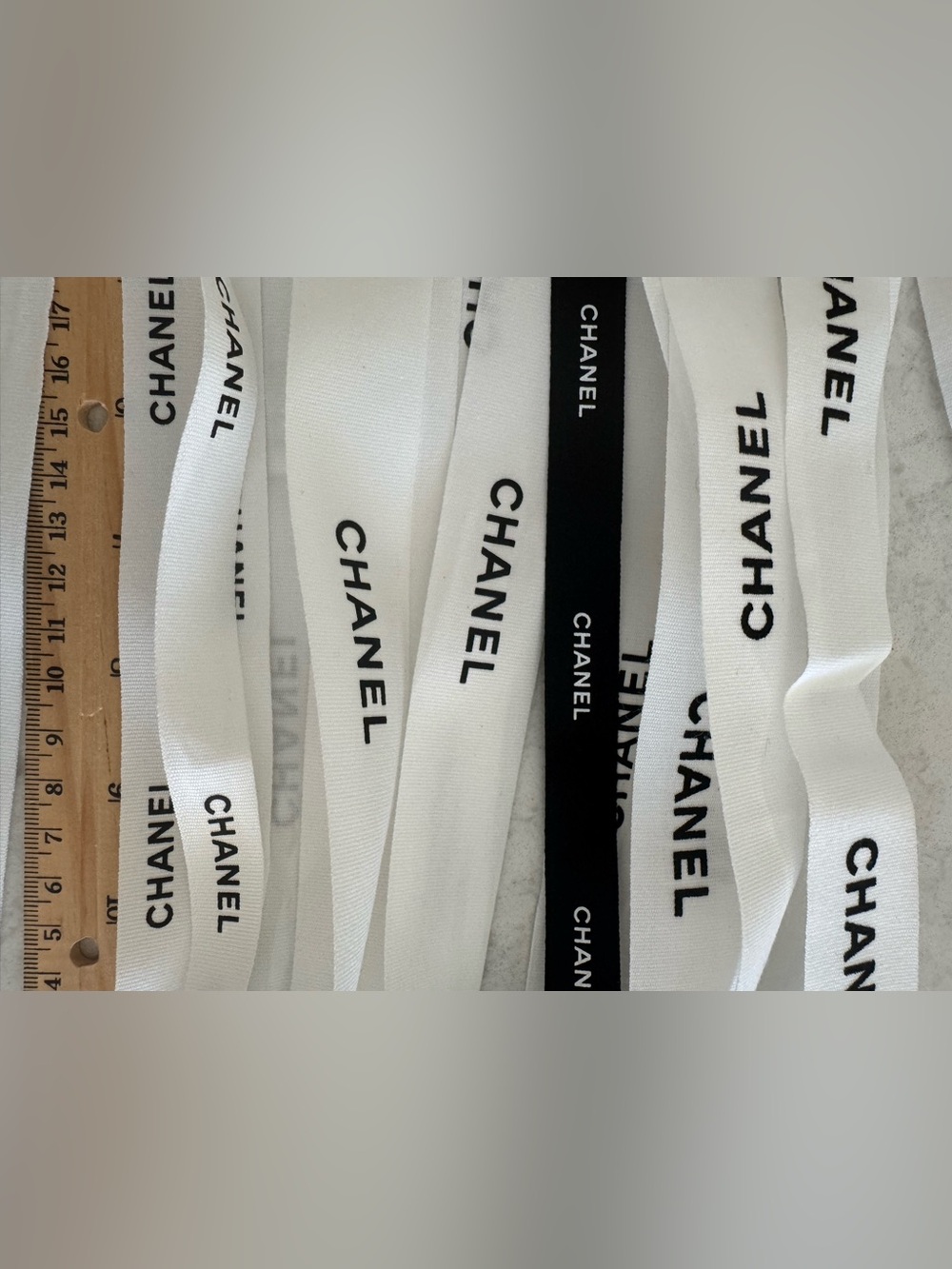 CHANEL White and Black Logo Ribbon Assortment - Picture 2 of 7